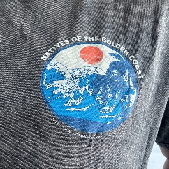 Natives of the Golden Coast Grey Graphic Crop Tee - Picture 2 of 3